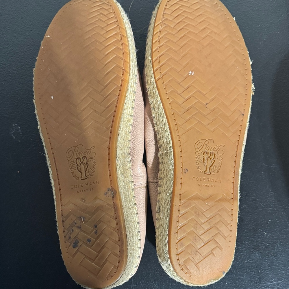 Cole Haan Women's Pink Espadrille Leather Slip-On Shoes - Picture 2 of 3